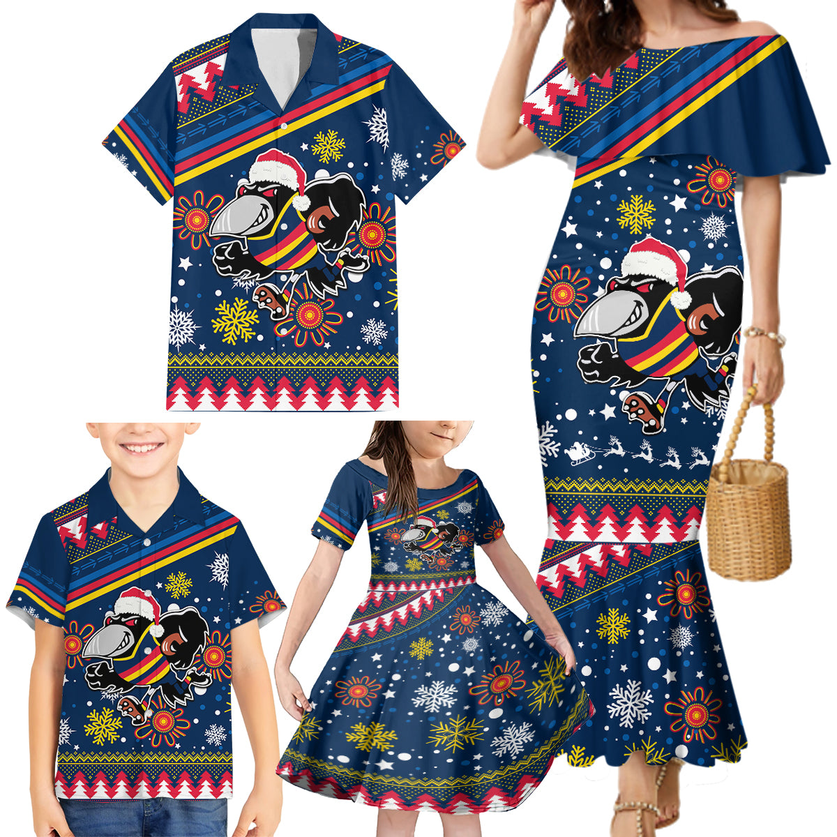 custom-crows-football-family-matching-mermaid-dress-and-hawaiian-shirt-christmas-vibe-2023