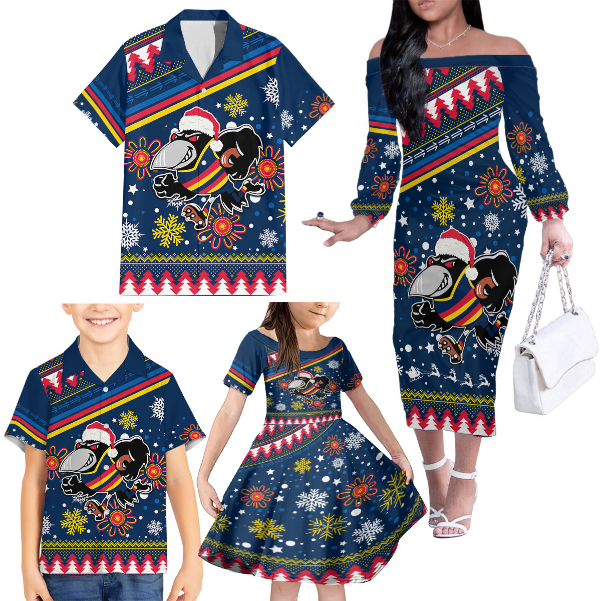 custom-crows-football-family-matching-off-shoulder-long-sleeve-dress-and-hawaiian-shirt-christmas-vibe-2023