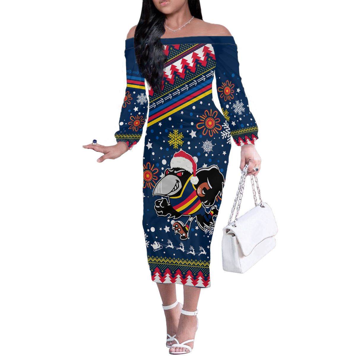 custom-crows-football-family-matching-off-shoulder-long-sleeve-dress-and-hawaiian-shirt-christmas-vibe-2023