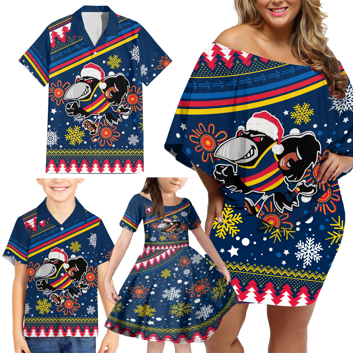 custom-crows-football-family-matching-off-shoulder-short-dress-and-hawaiian-shirt-christmas-vibe-2023