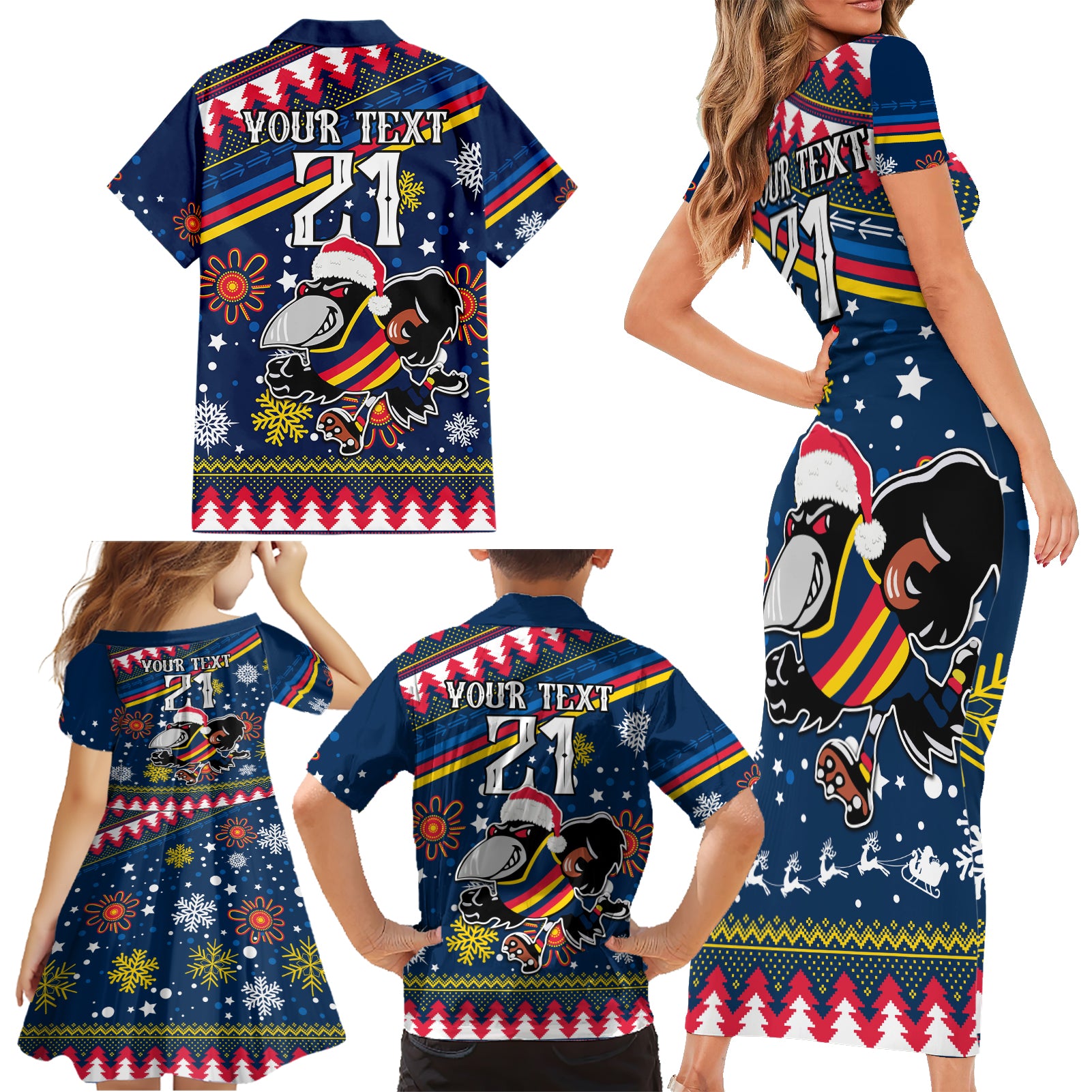 custom-crows-football-family-matching-short-sleeve-bodycon-dress-and-hawaiian-shirt-christmas-vibe-2023