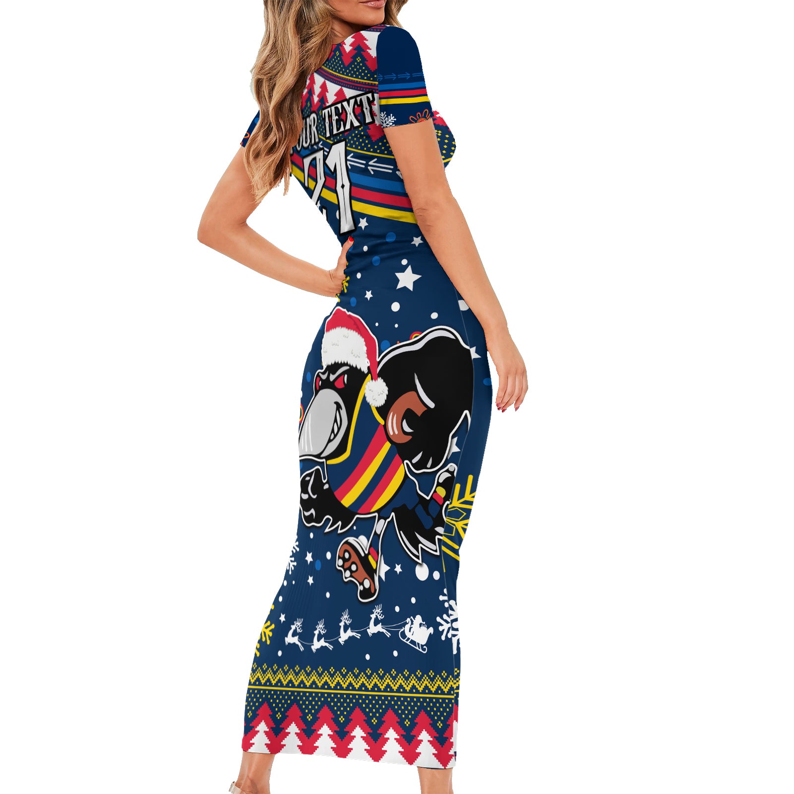 custom-crows-football-family-matching-short-sleeve-bodycon-dress-and-hawaiian-shirt-christmas-vibe-2023