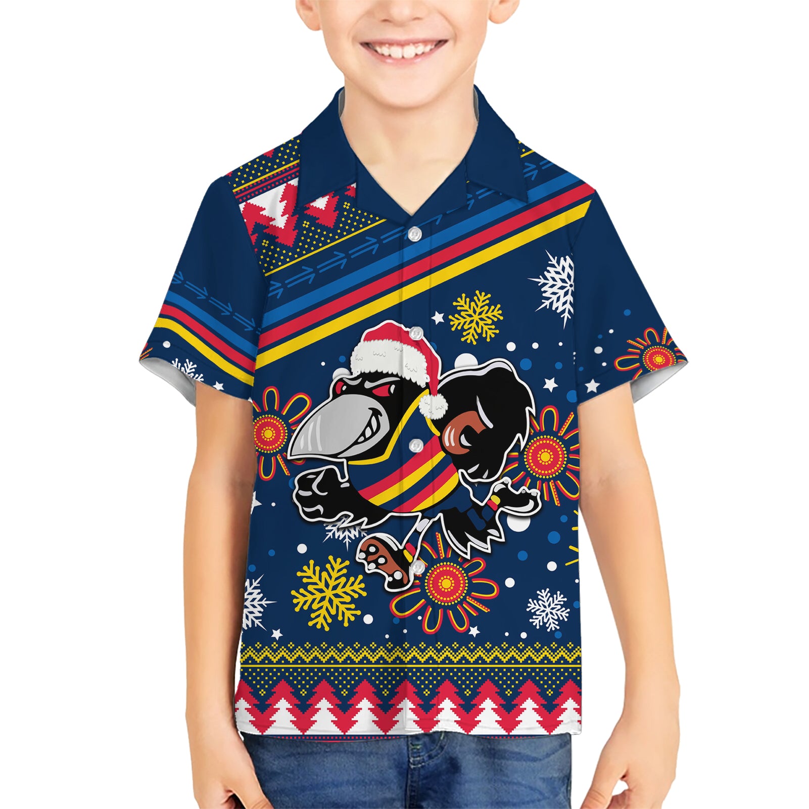 custom-crows-football-family-matching-short-sleeve-bodycon-dress-and-hawaiian-shirt-christmas-vibe-2023