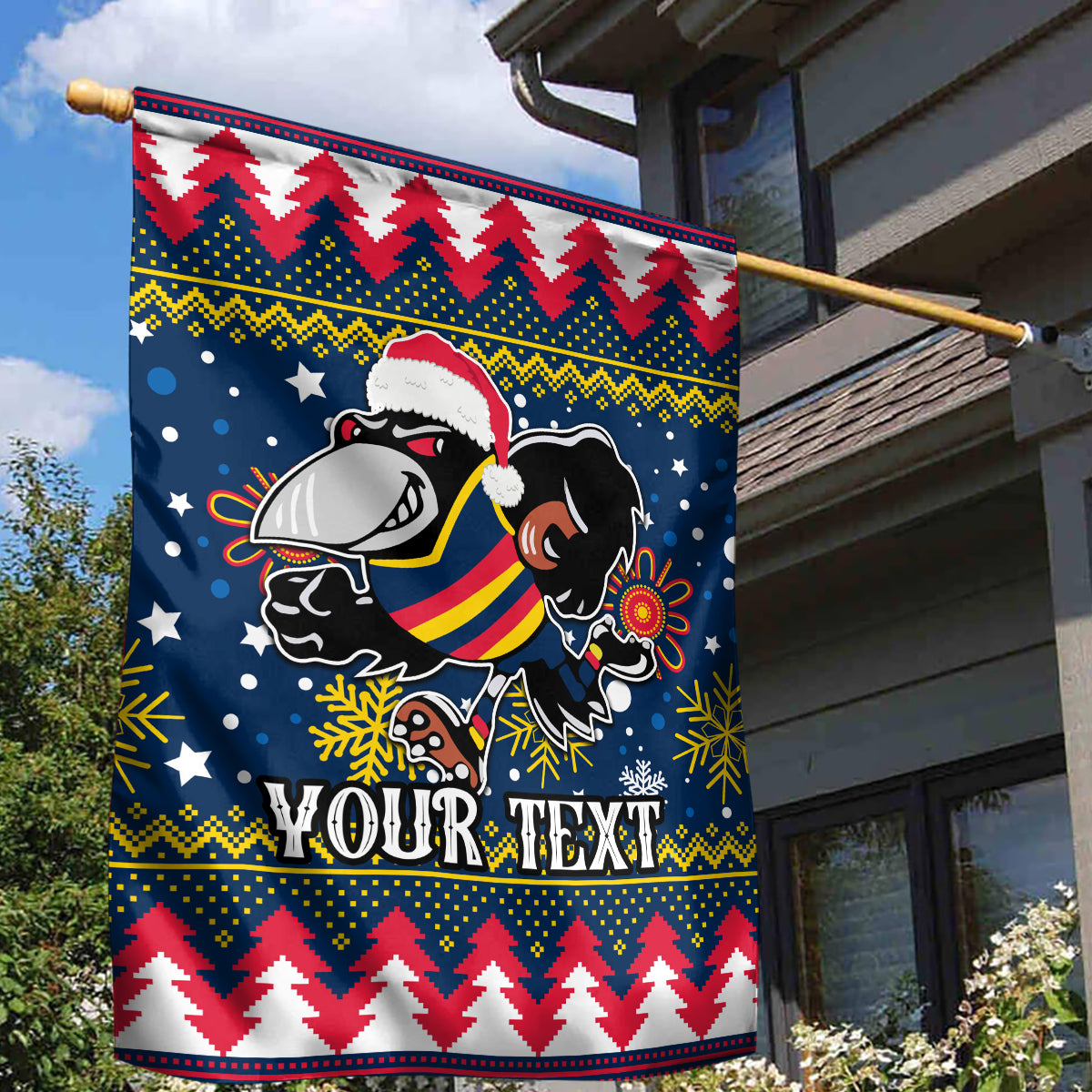 Custom Crows Football Garden Flag Christmas Vibe 2023 - Vibe Hoodie Shop