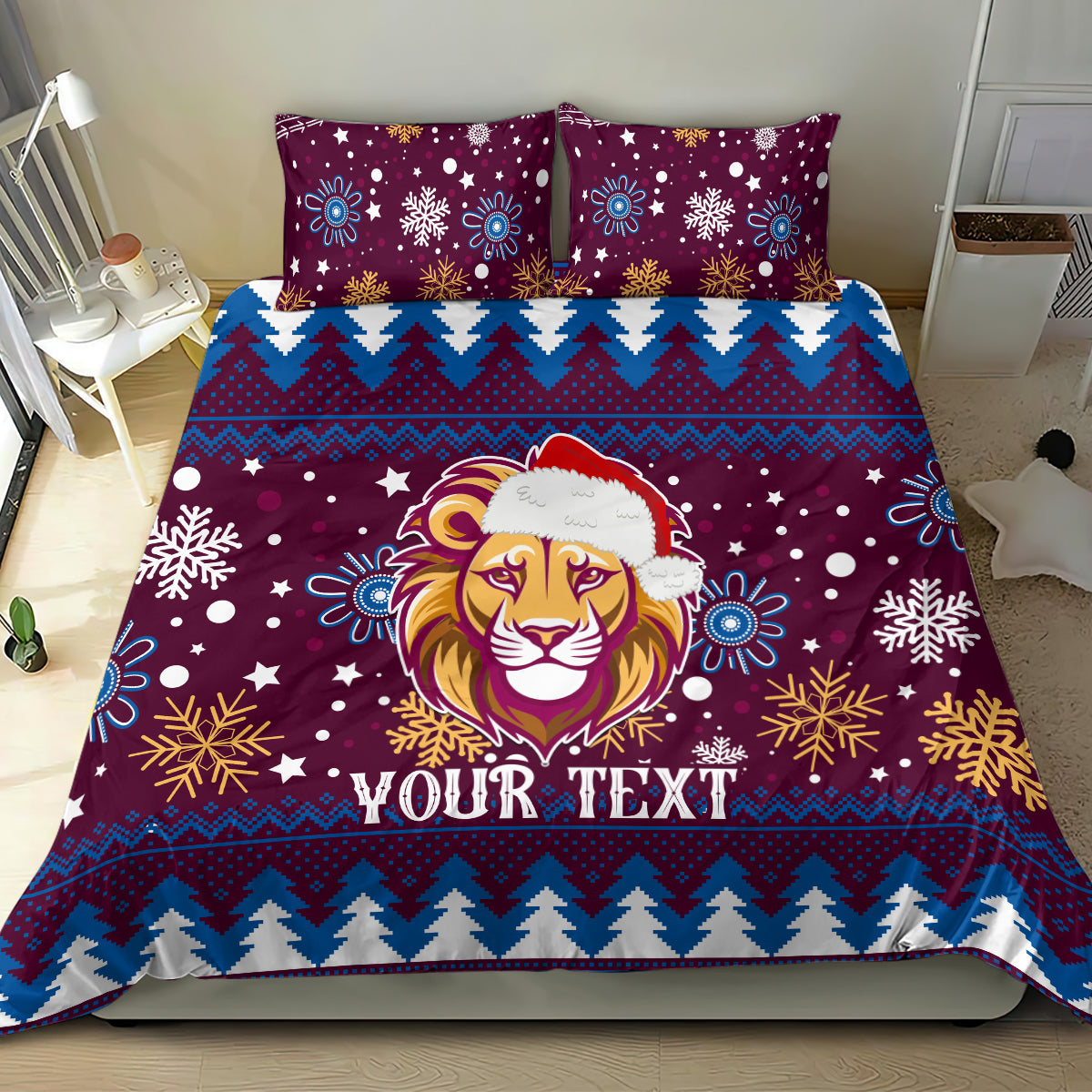 Custom Lions Football Bedding Set Christmas Vibe 2023 - Vibe Hoodie Shop