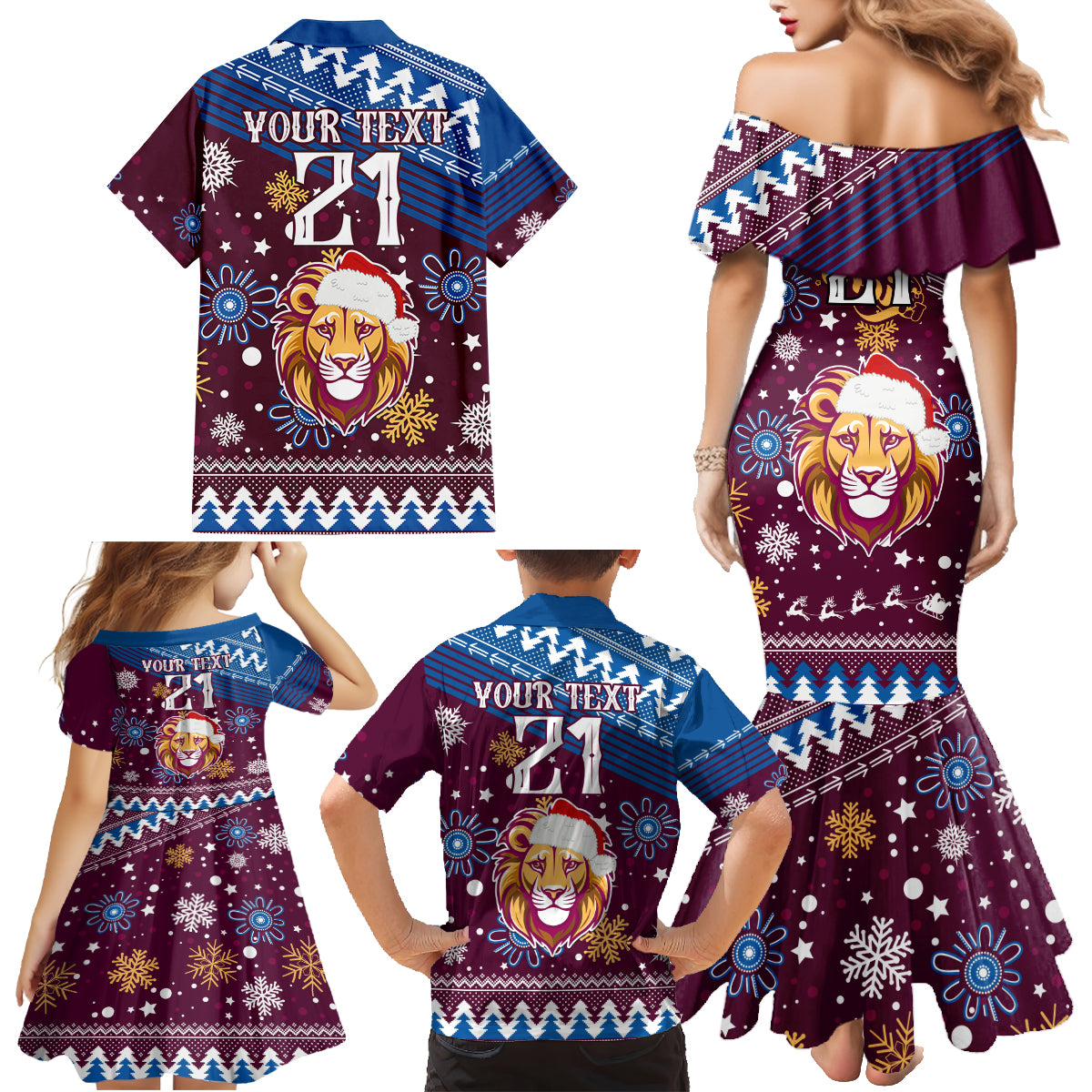 custom-lions-football-family-matching-mermaid-dress-and-hawaiian-shirt-christmas-vibe-2023