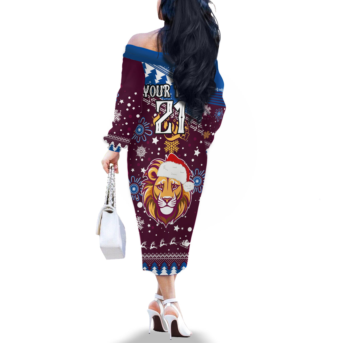 custom-lions-football-family-matching-off-shoulder-long-sleeve-dress-and-hawaiian-shirt-christmas-vibe-2023