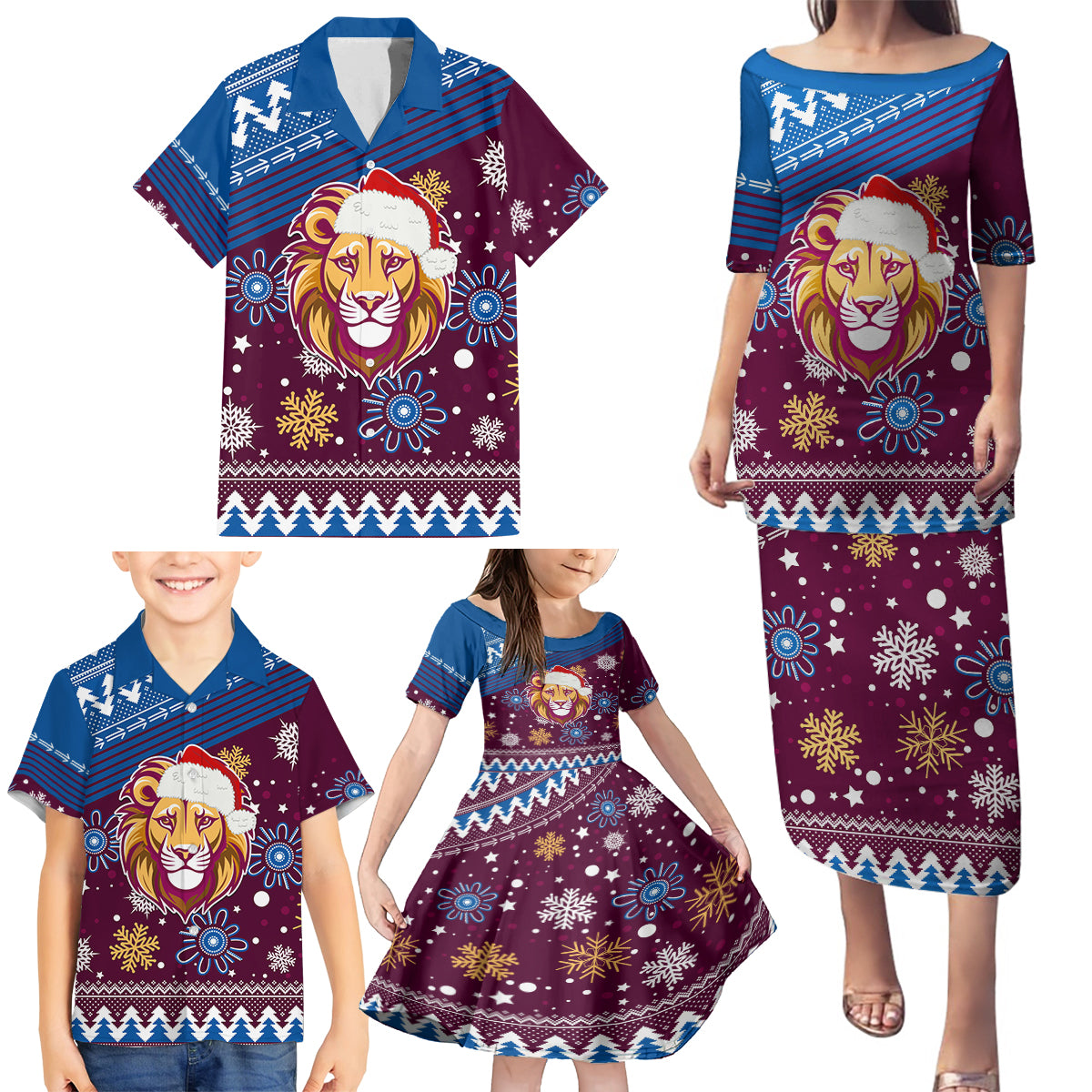 custom-lions-football-family-matching-puletasi-dress-and-hawaiian-shirt-christmas-vibe-2023