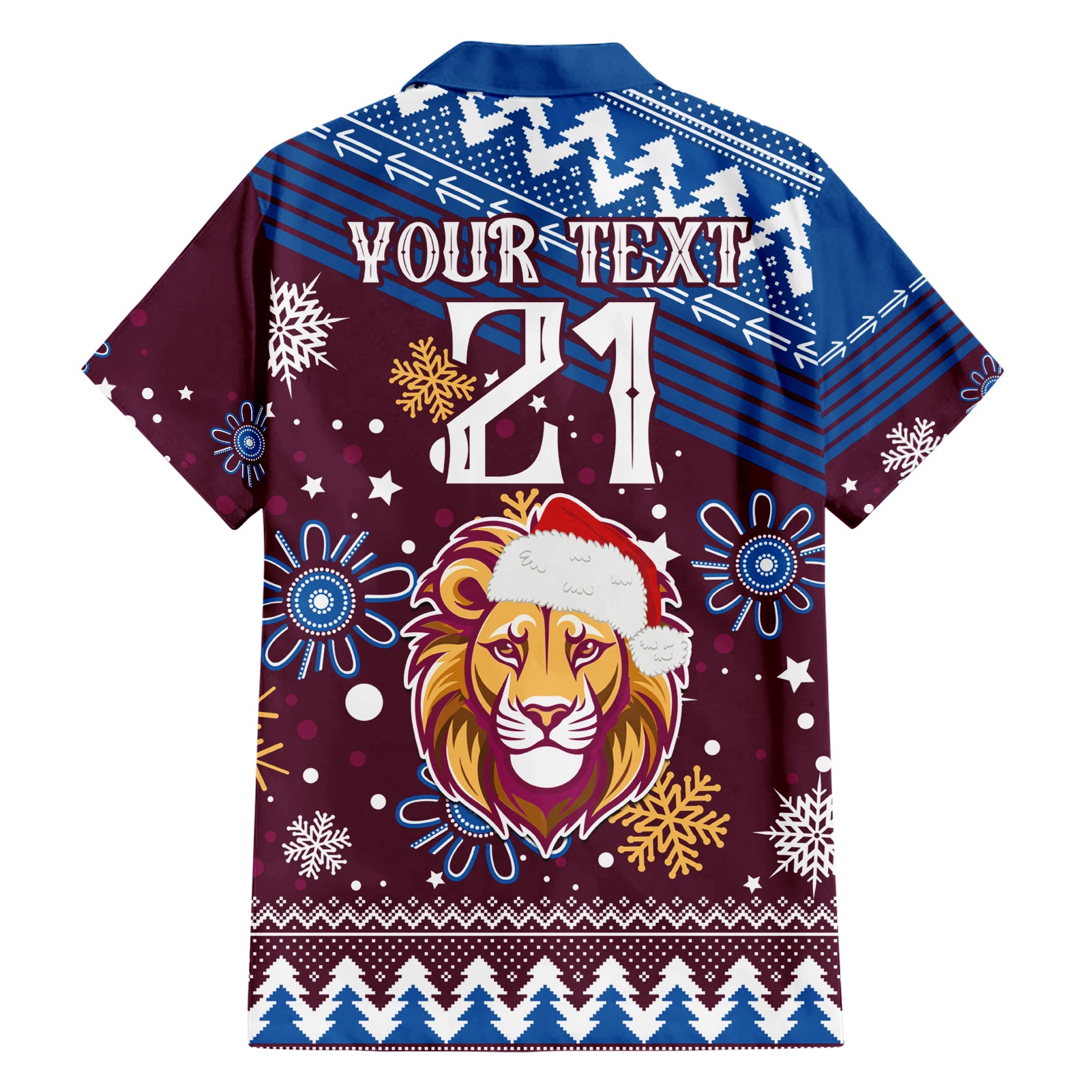 Custom Lions Football Hawaiian Shirt Christmas Vibe 2023 - Vibe Hoodie Shop