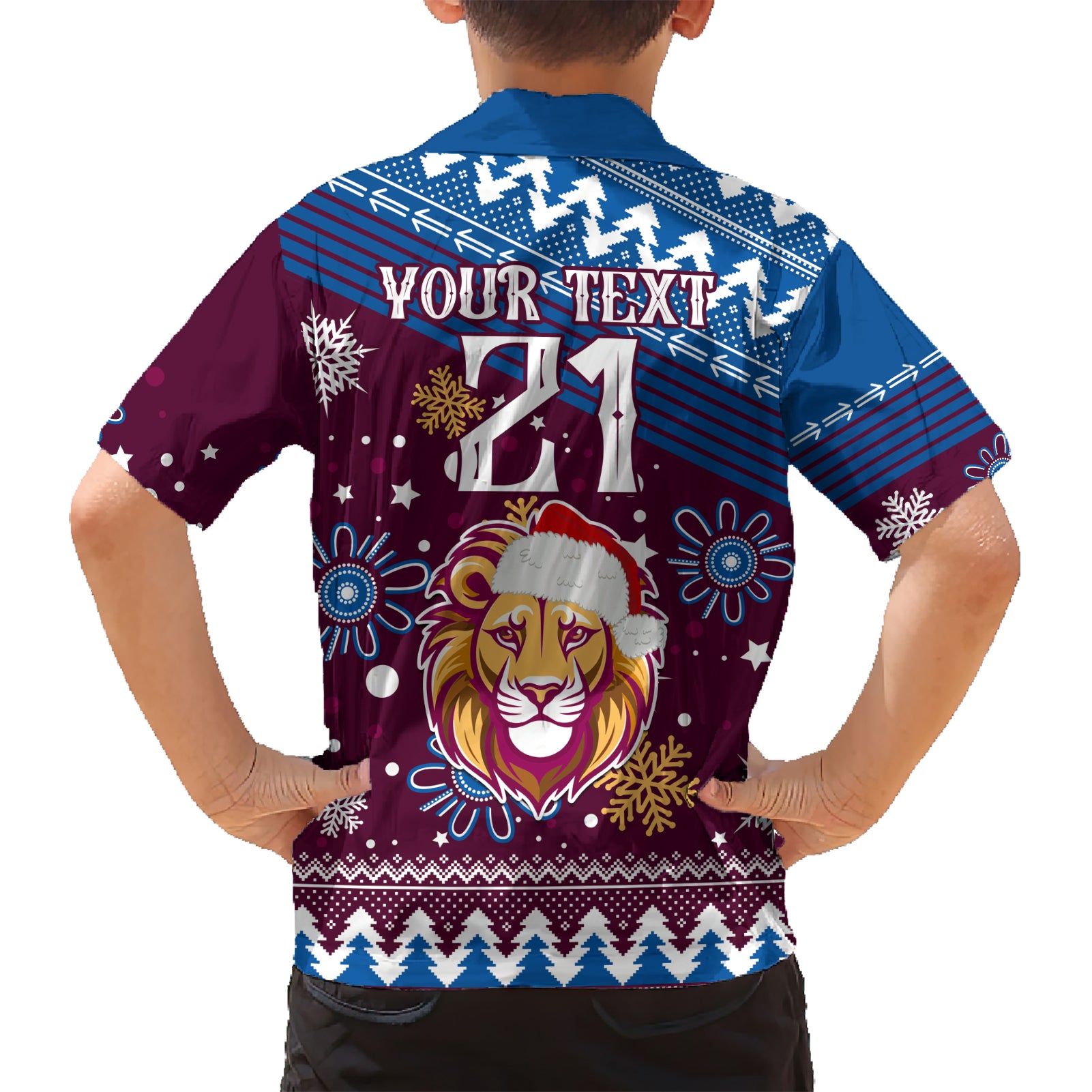 Custom Lions Football Hawaiian Shirt Christmas Vibe 2023 - Vibe Hoodie Shop