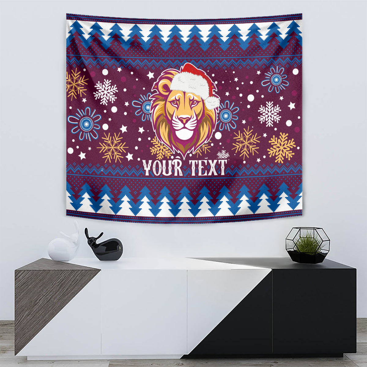 Custom Lions Football Tapestry Christmas Vibe 2023 - Vibe Hoodie Shop