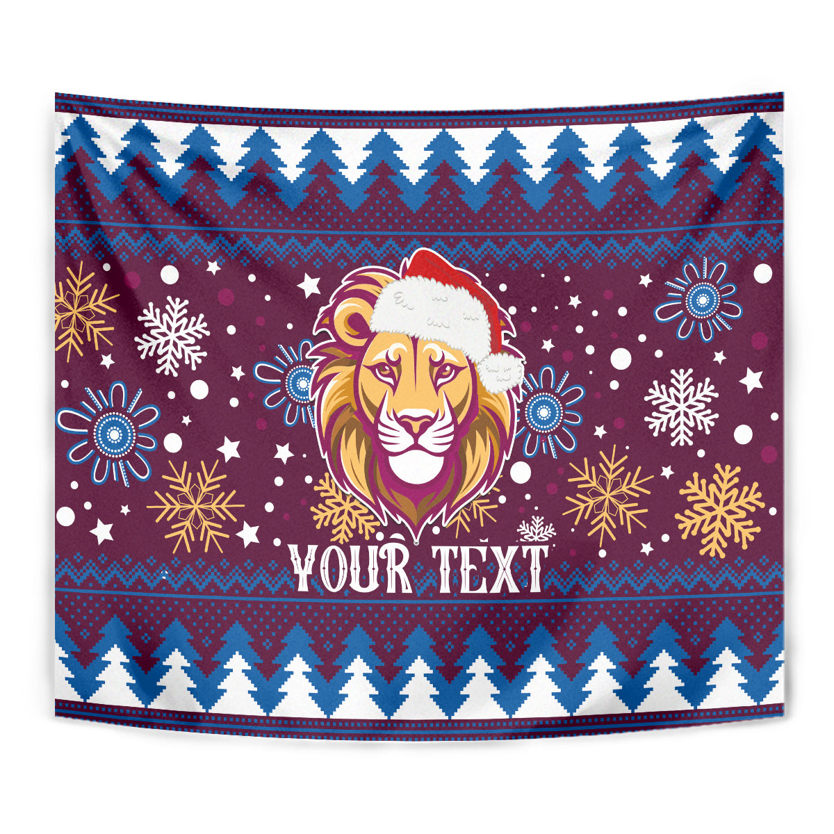 Custom Lions Football Tapestry Christmas Vibe 2023 - Vibe Hoodie Shop