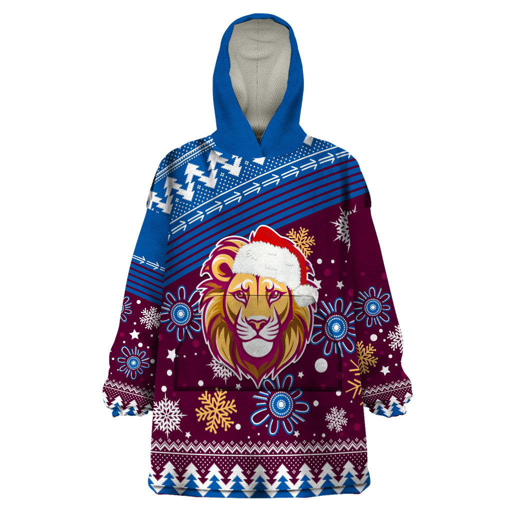 Custom Lions Football Wearable Blanket Hoodie Christmas Vibe 2023 - Vibe Hoodie Shop