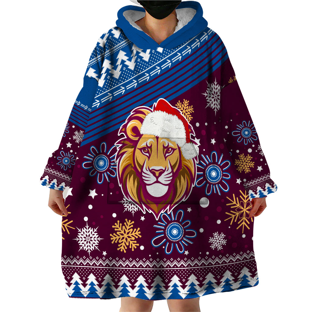 Custom Lions Football Wearable Blanket Hoodie Christmas Vibe 2023 - Vibe Hoodie Shop