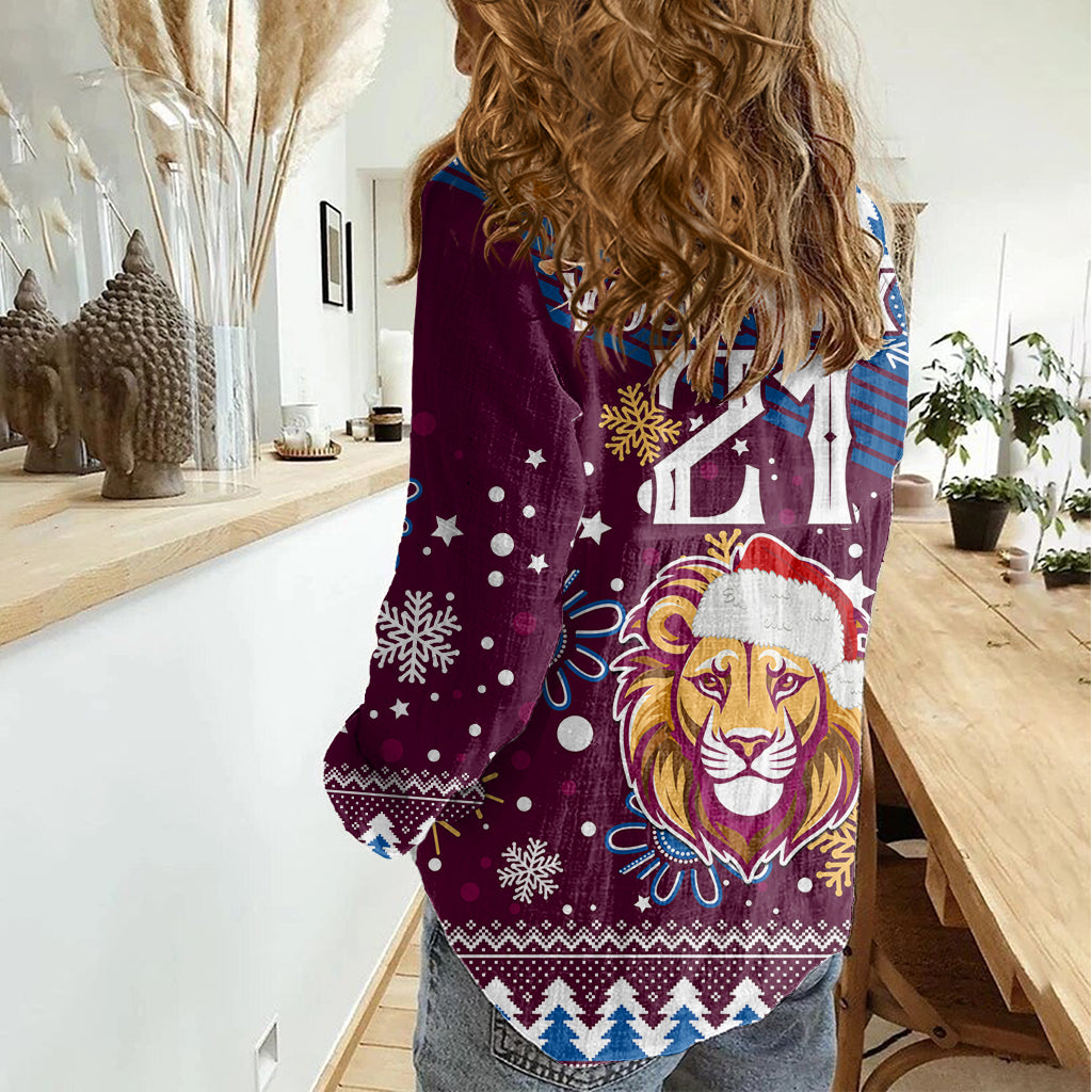Custom Lions Football Women Casual Shirt Christmas Vibe 2023 - Vibe Hoodie Shop