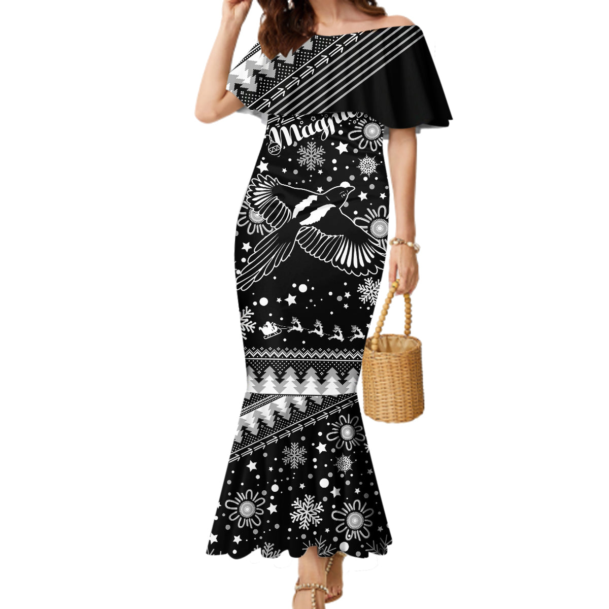 custom-magpies-football-family-matching-mermaid-dress-and-hawaiian-shirt-christmas-vibe-2023