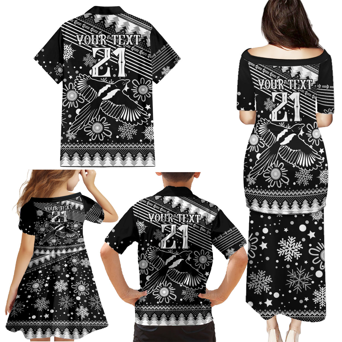 custom-magpies-football-family-matching-puletasi-dress-and-hawaiian-shirt-christmas-vibe-2023