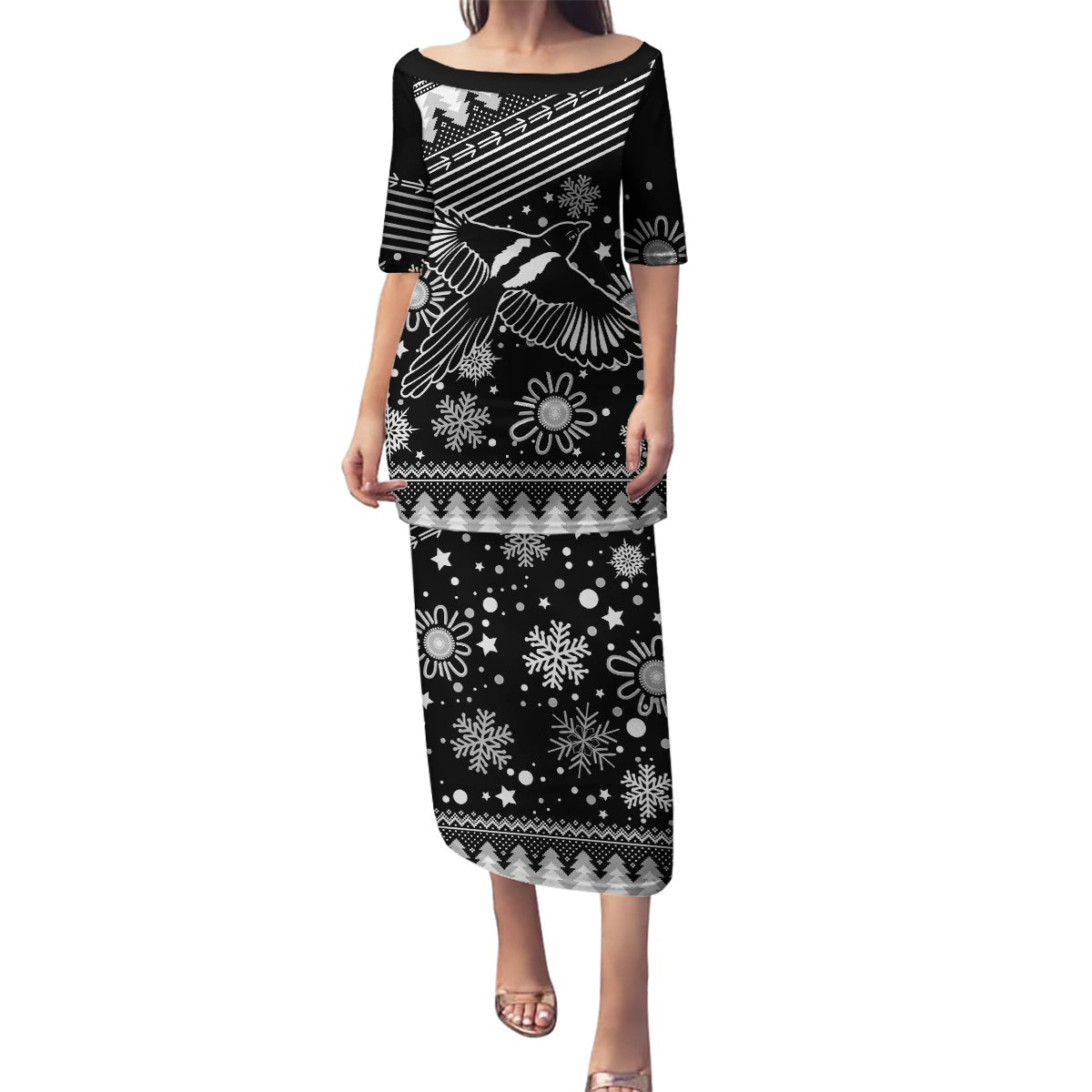 custom-magpies-football-family-matching-puletasi-dress-and-hawaiian-shirt-christmas-vibe-2023