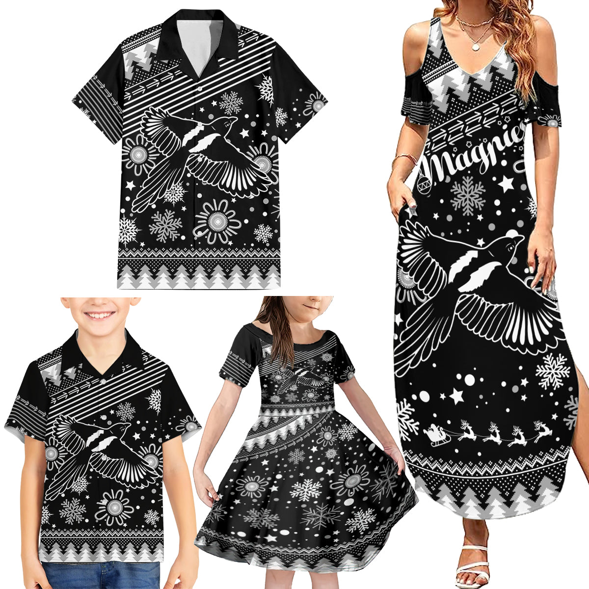 custom-magpies-football-family-matching-summer-maxi-dress-and-hawaiian-shirt-christmas-vibe-2023