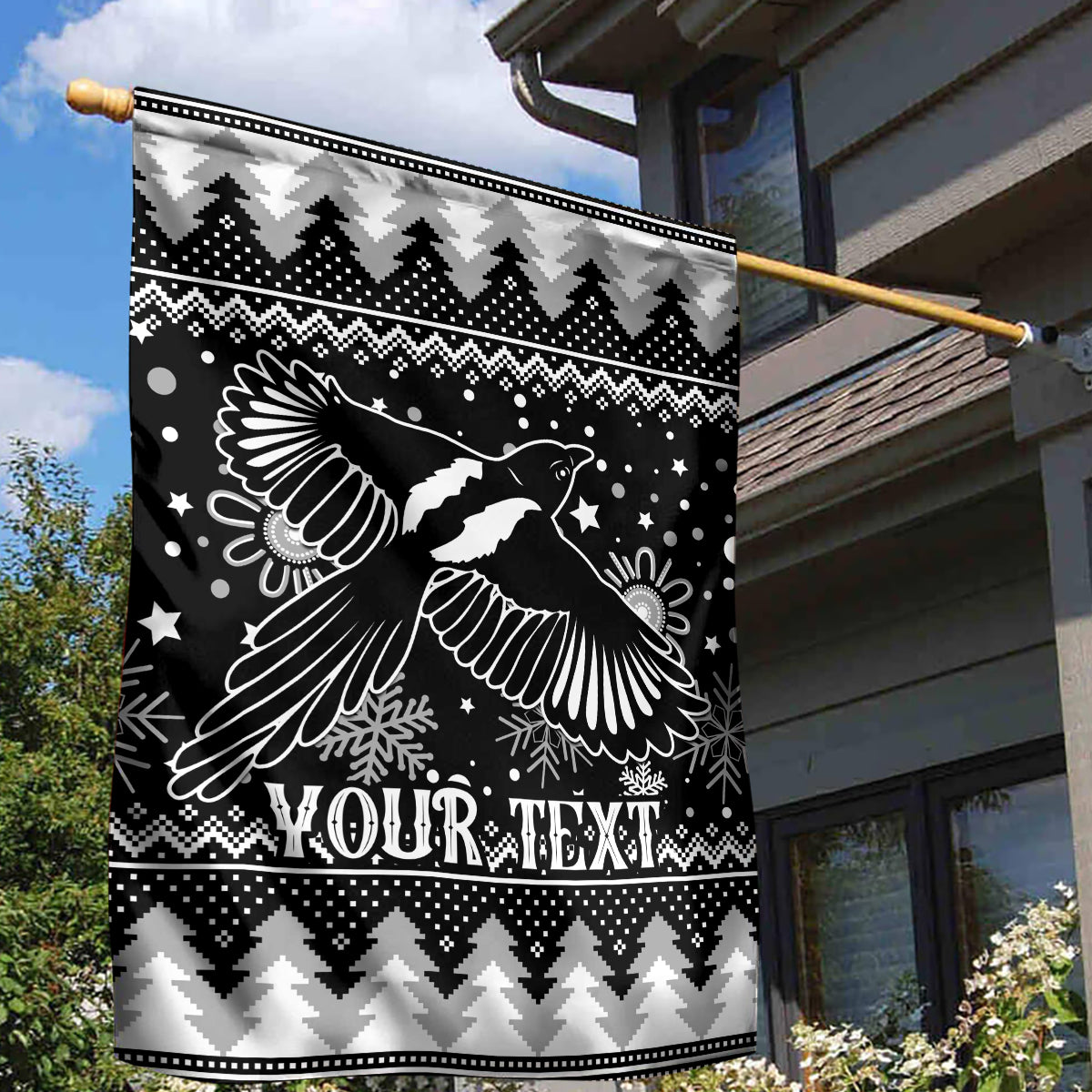 Custom Magpies Football Garden Flag Christmas Vibe 2023 - Vibe Hoodie Shop