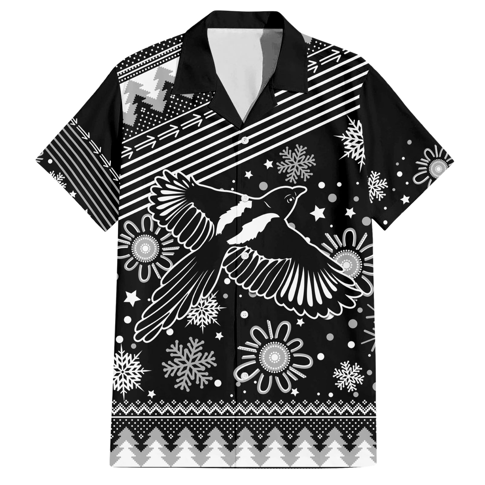 Custom Magpies Football Hawaiian Shirt Christmas Vibe 2023 - Vibe Hoodie Shop