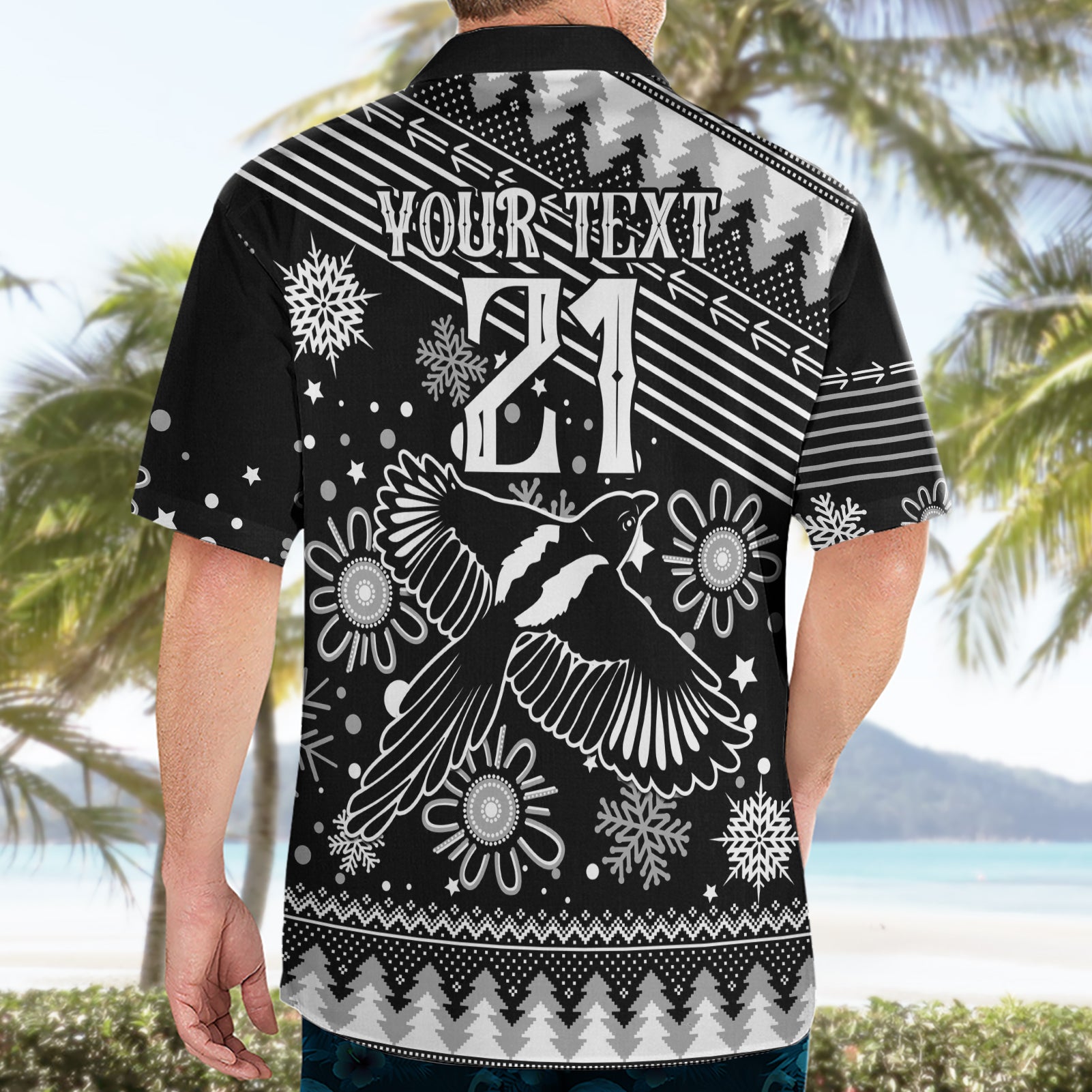 Custom Magpies Football Hawaiian Shirt Christmas Vibe 2023 - Vibe Hoodie Shop