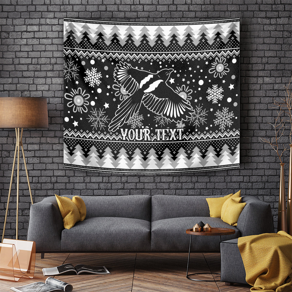 Custom Magpies Football Tapestry Christmas Vibe 2023 - Vibe Hoodie Shop