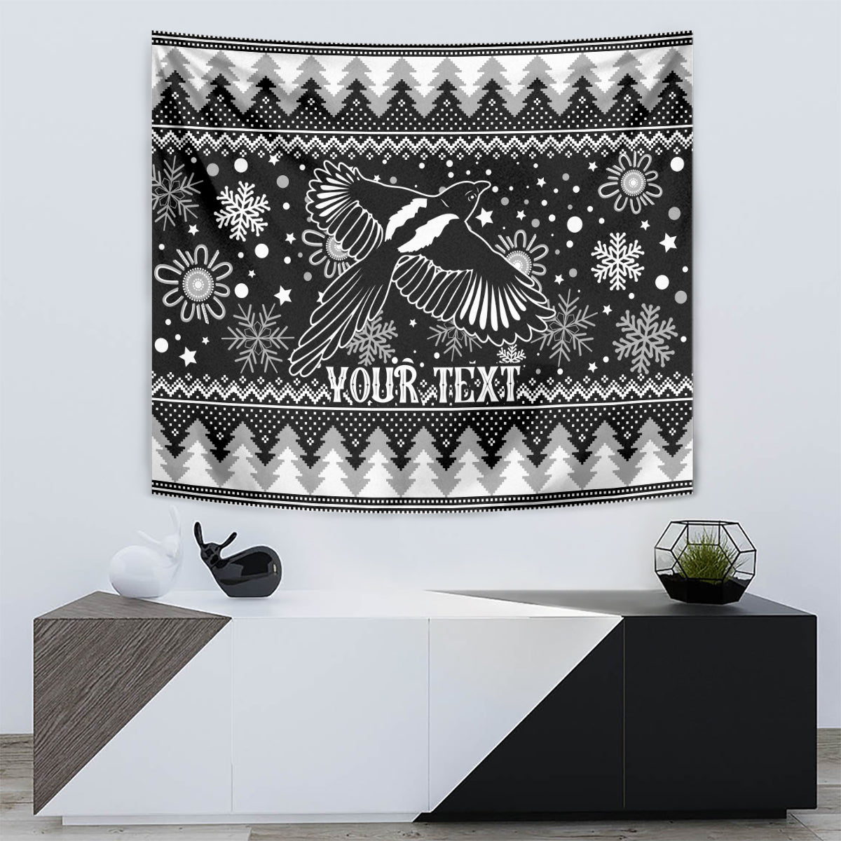 Custom Magpies Football Tapestry Christmas Vibe 2023 - Vibe Hoodie Shop