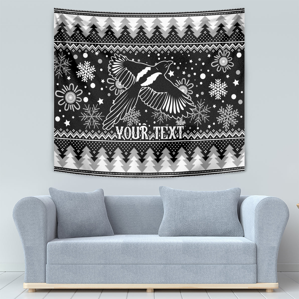 Custom Magpies Football Tapestry Christmas Vibe 2023 - Vibe Hoodie Shop