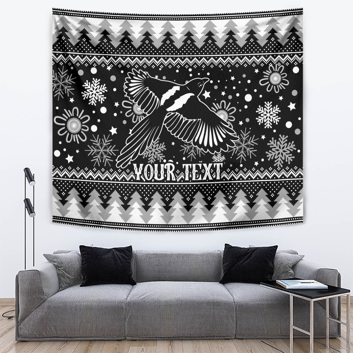 Custom Magpies Football Tapestry Christmas Vibe 2023 - Vibe Hoodie Shop