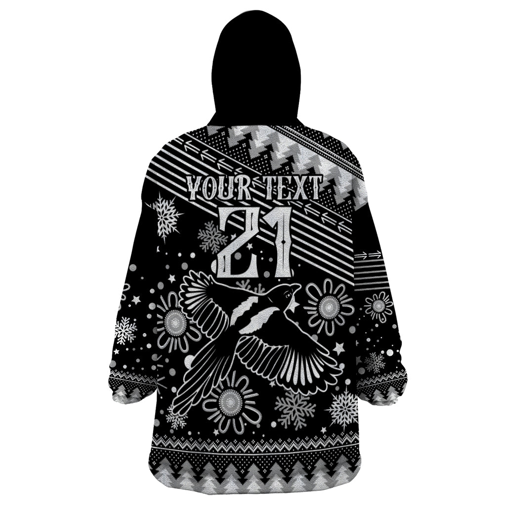 Custom Magpies Football Wearable Blanket Hoodie Christmas Vibe 2023 - Vibe Hoodie Shop