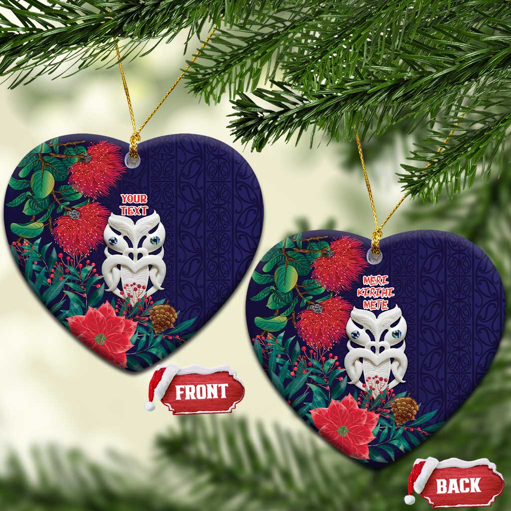 Maori Wheku Meri Kirihimete Personalised Ceramic Ornament All Blue Indigenous Maori Motif - Vibe Hoodie