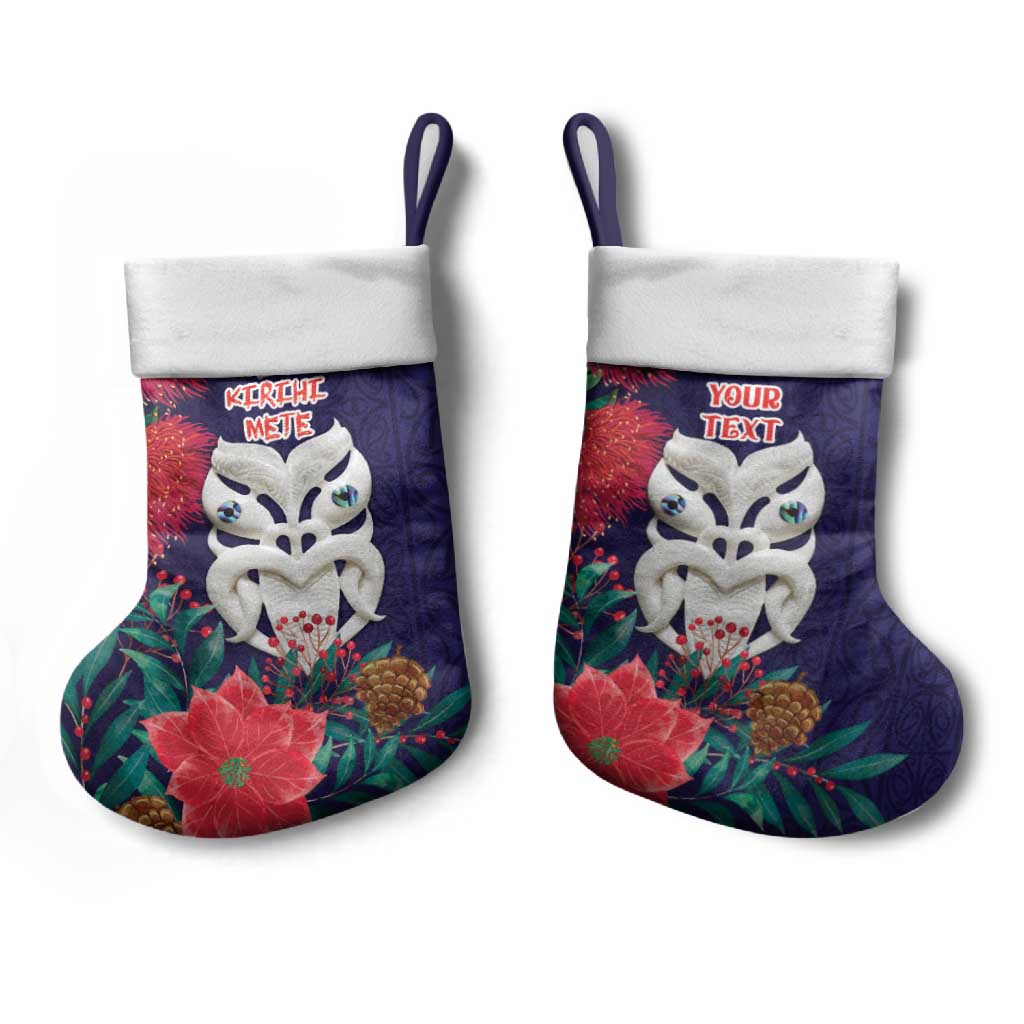 Maori Wheku Meri Kirihimete Personalised Christmas Stocking All Blue Indigenous Maori Motif - Vibe Hoodie