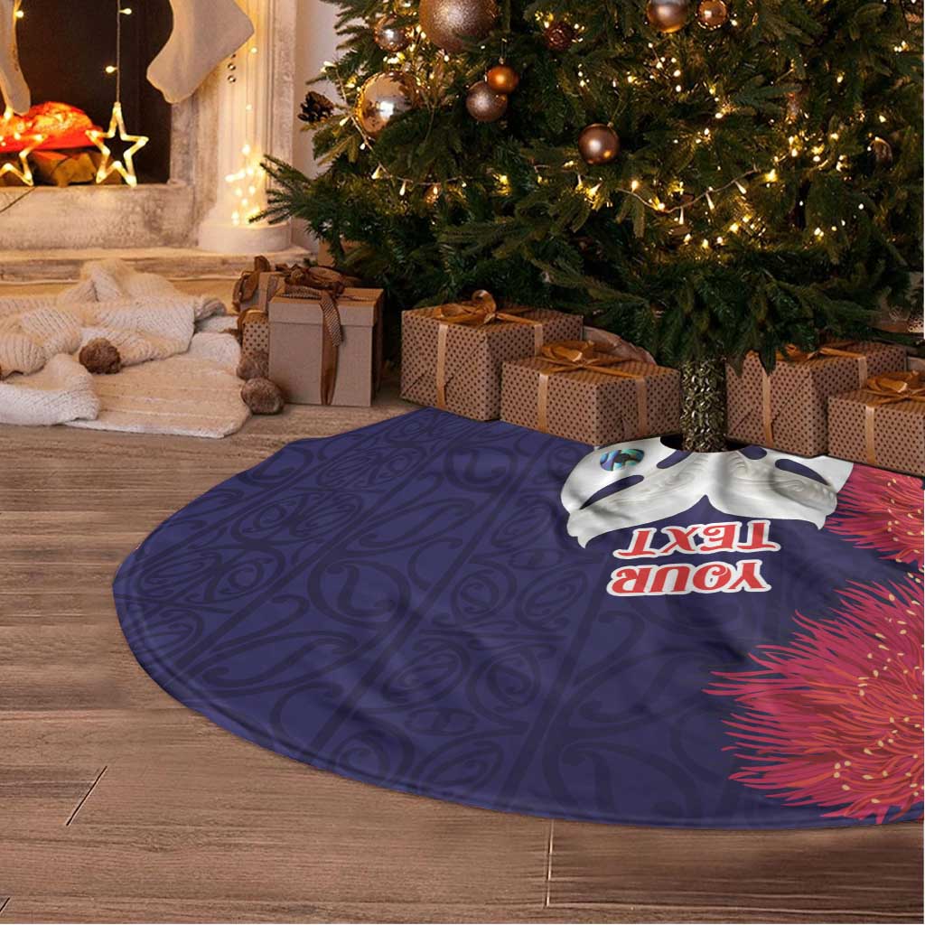 Maori Wheku Meri Kirihimete Personalised Tree Skirt All Blue Indigenous Maori Motif - Vibe Hoodie