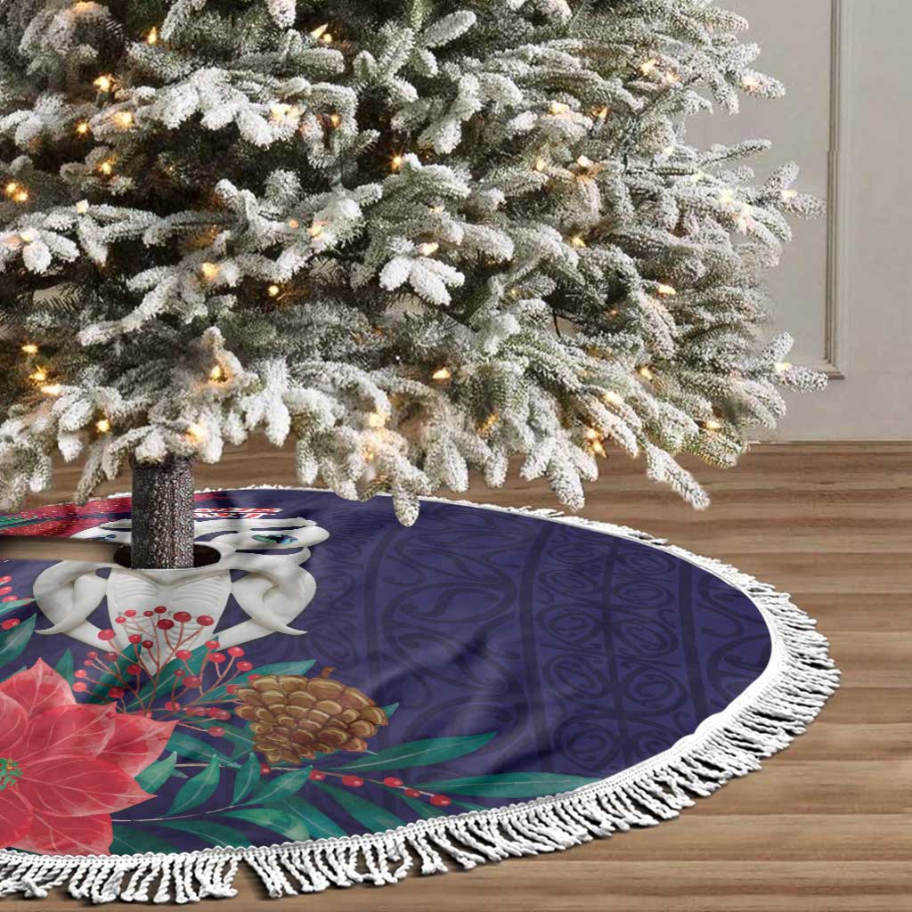 Maori Wheku Meri Kirihimete Personalised Tree Skirt All Blue Indigenous Maori Motif - Vibe Hoodie