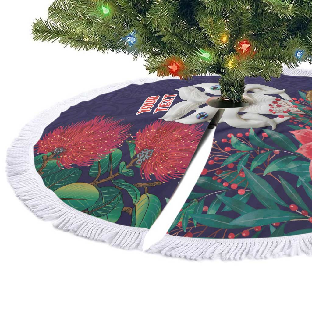 Maori Wheku Meri Kirihimete Personalised Tree Skirt All Blue Indigenous Maori Motif - Vibe Hoodie