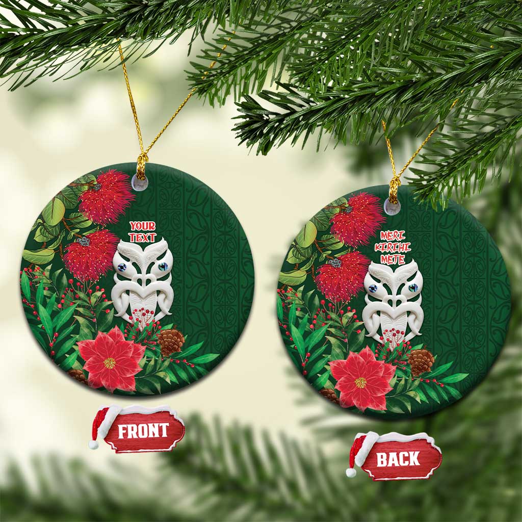 Maori Wheku Meri Kirihimete Personalised Ceramic Ornament All Green Indigenous Maori Motif - Vibe Hoodie