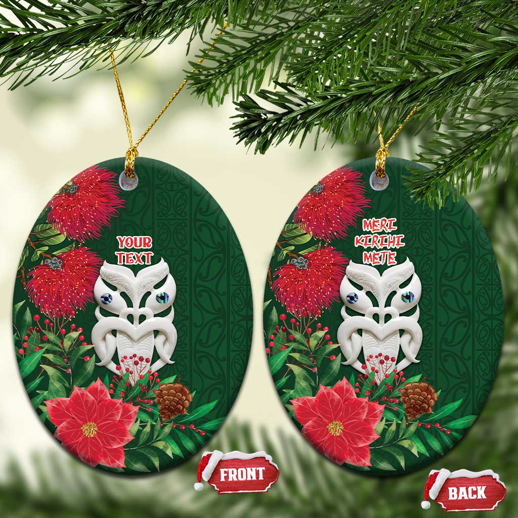 Maori Wheku Meri Kirihimete Personalised Ceramic Ornament All Green Indigenous Maori Motif - Vibe Hoodie