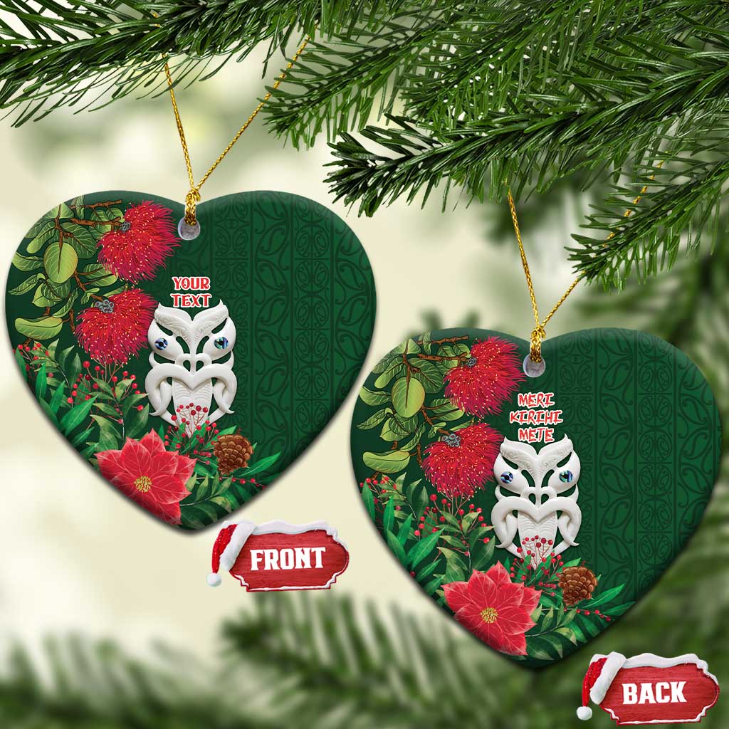 Maori Wheku Meri Kirihimete Personalised Ceramic Ornament All Green Indigenous Maori Motif - Vibe Hoodie