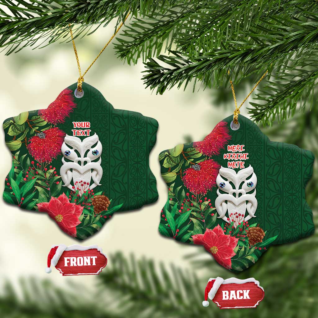 Maori Wheku Meri Kirihimete Personalised Ceramic Ornament All Green Indigenous Maori Motif - Vibe Hoodie