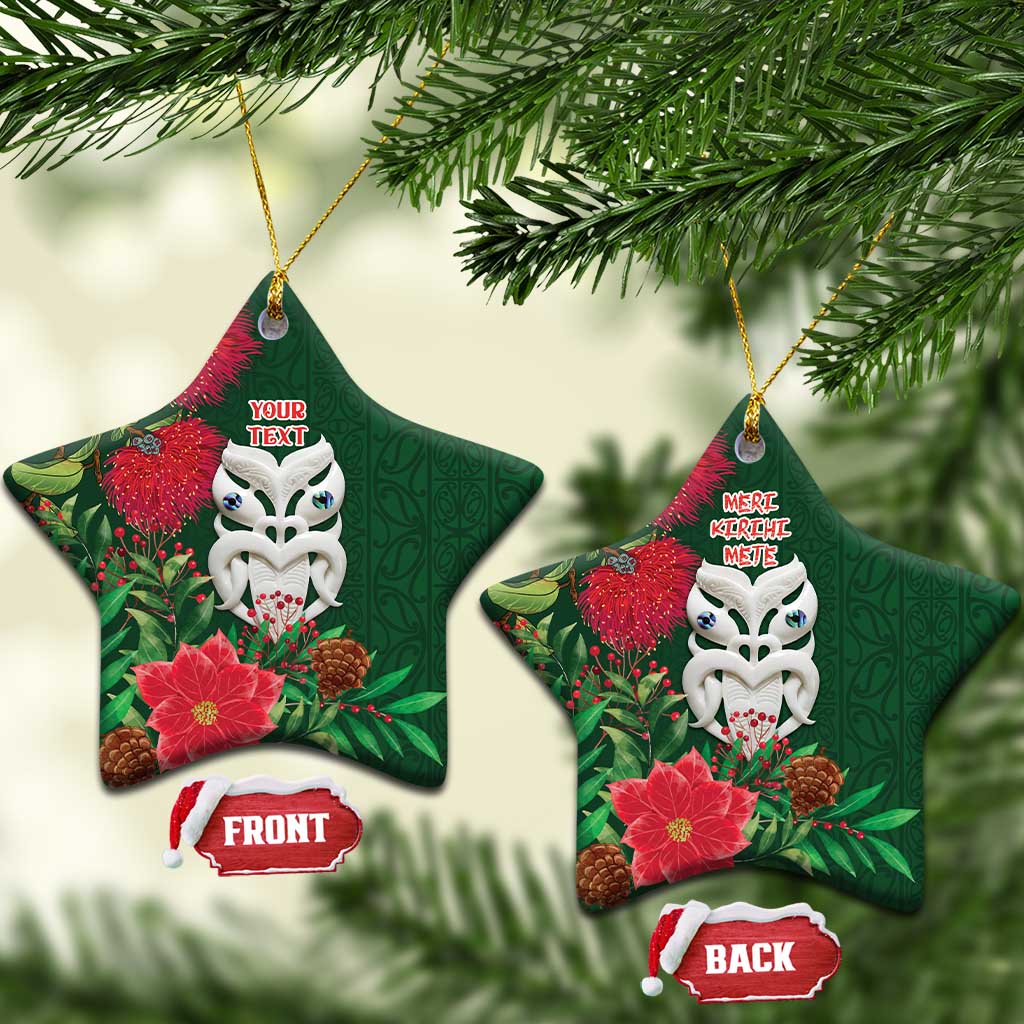 Maori Wheku Meri Kirihimete Personalised Ceramic Ornament All Green Indigenous Maori Motif - Vibe Hoodie