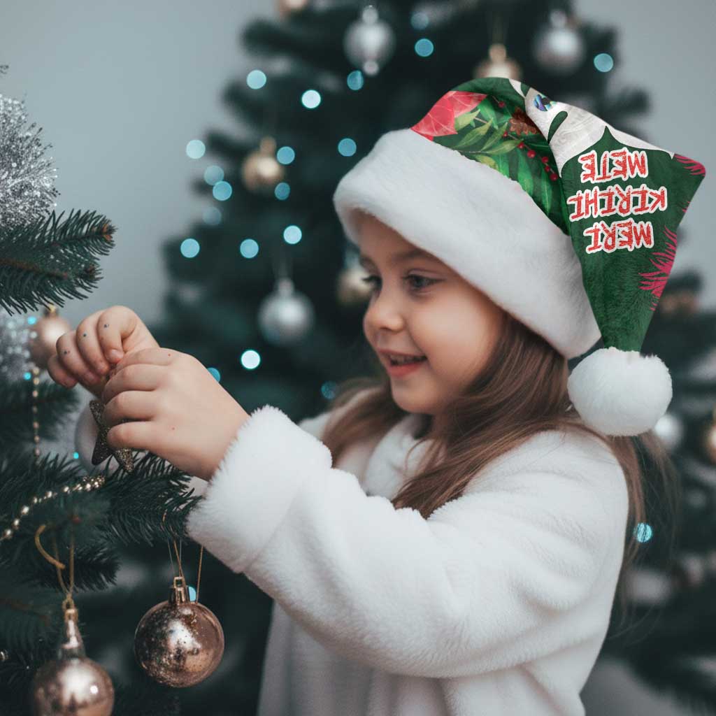 Maori Wheku Meri Kirihimete Personalised Christmas Santa Hat All Green Indigenous Maori Motif - Vibe Hoodie