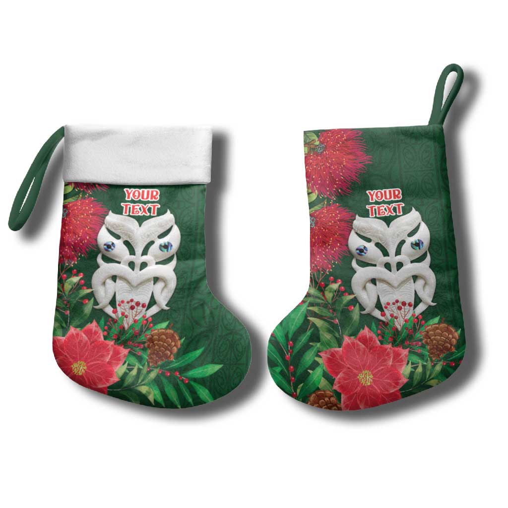 Maori Wheku Meri Kirihimete Personalised Christmas Stocking All Green Indigenous Maori Motif - Vibe Hoodie