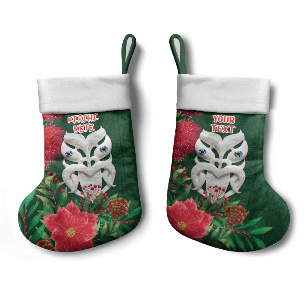 Maori Wheku Meri Kirihimete Personalised Christmas Stocking All Green Indigenous Maori Motif - Vibe Hoodie