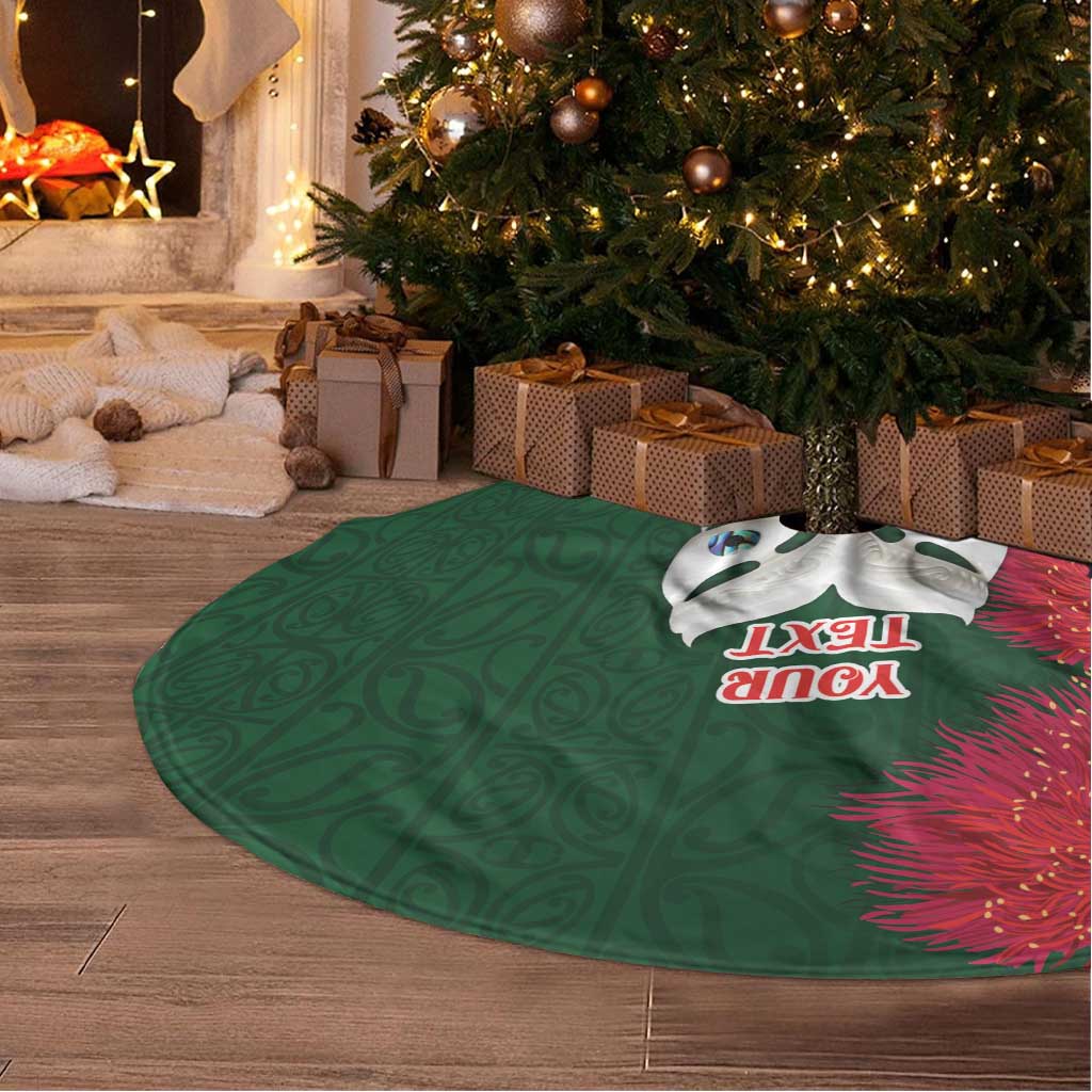 Maori Wheku Meri Kirihimete Personalised Tree Skirt All Green Indigenous Maori Motif - Vibe Hoodie