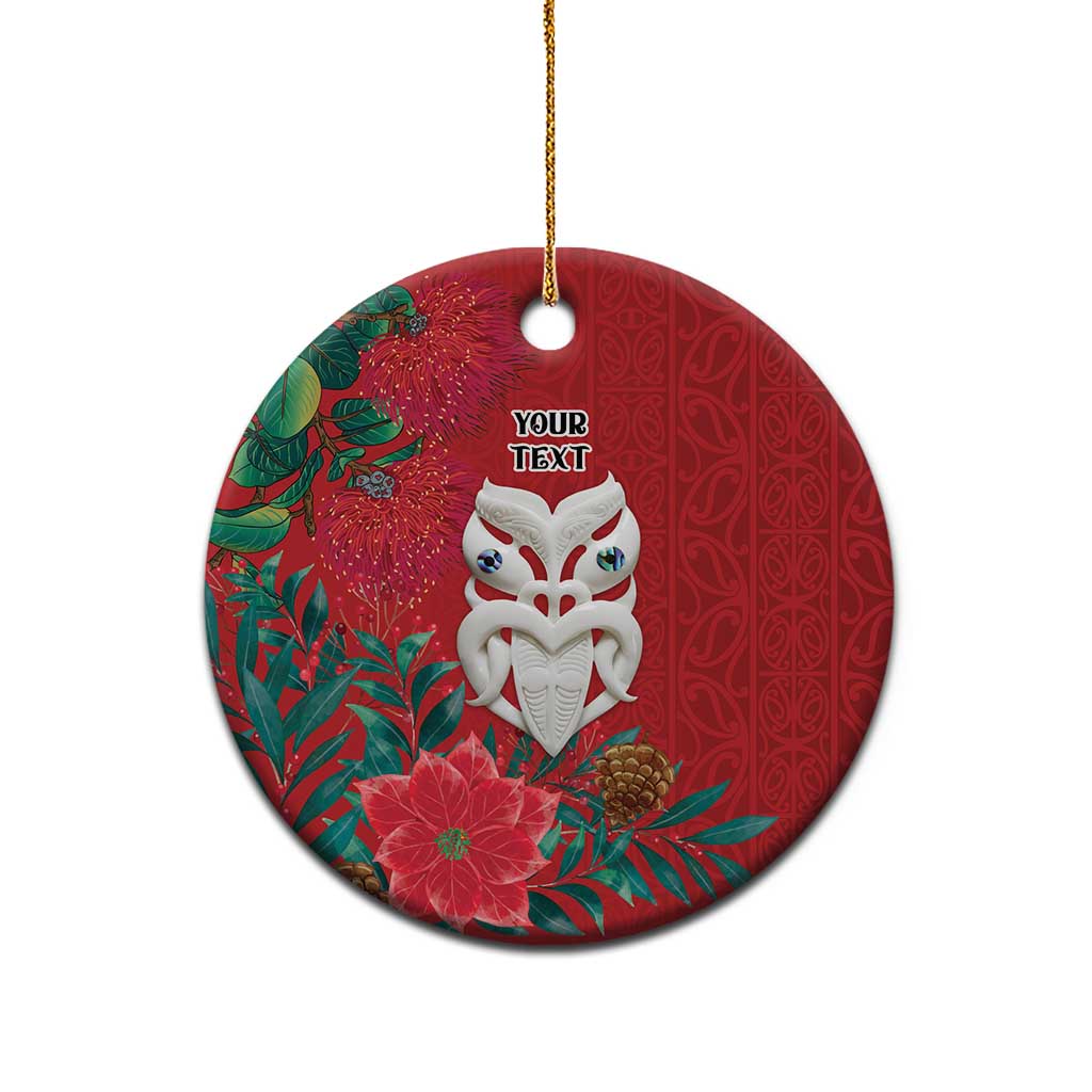 Maori Wheku Meri Kirihimete Personalised Ceramic Ornament All Red Indigenous Maori Motif - Vibe Hoodie