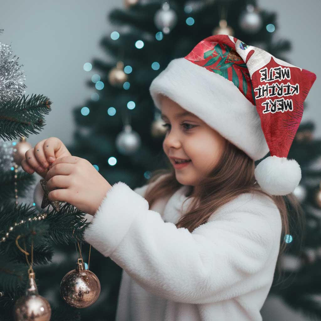 Maori Wheku Meri Kirihimete Personalised Christmas Santa Hat All Red Indigenous Maori Motif - Vibe Hoodie