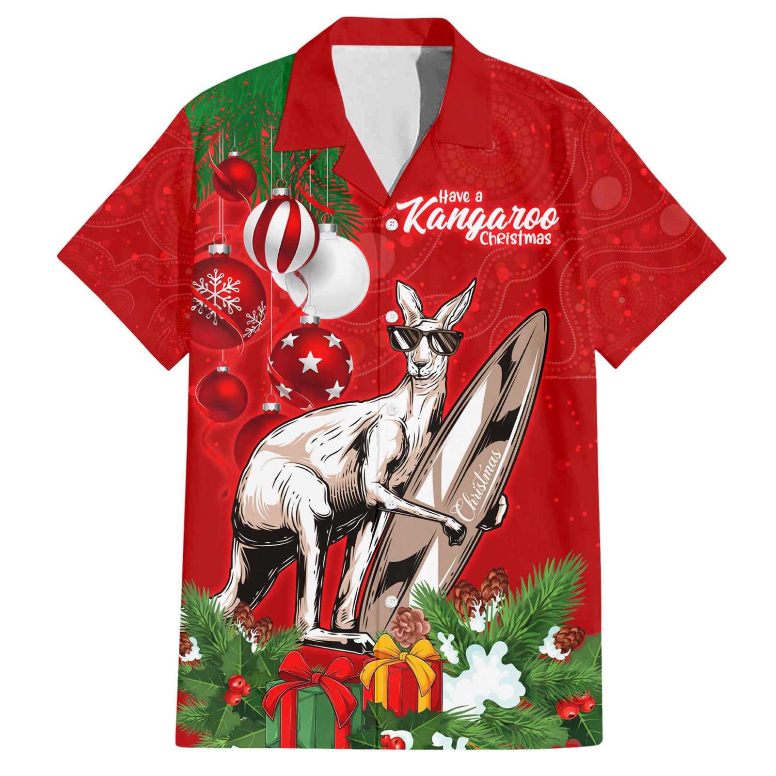 Kangaroo Lover Hawaiian Shirt Australia Merry Christmas Aboriginal - Vibe Hoodie Shop