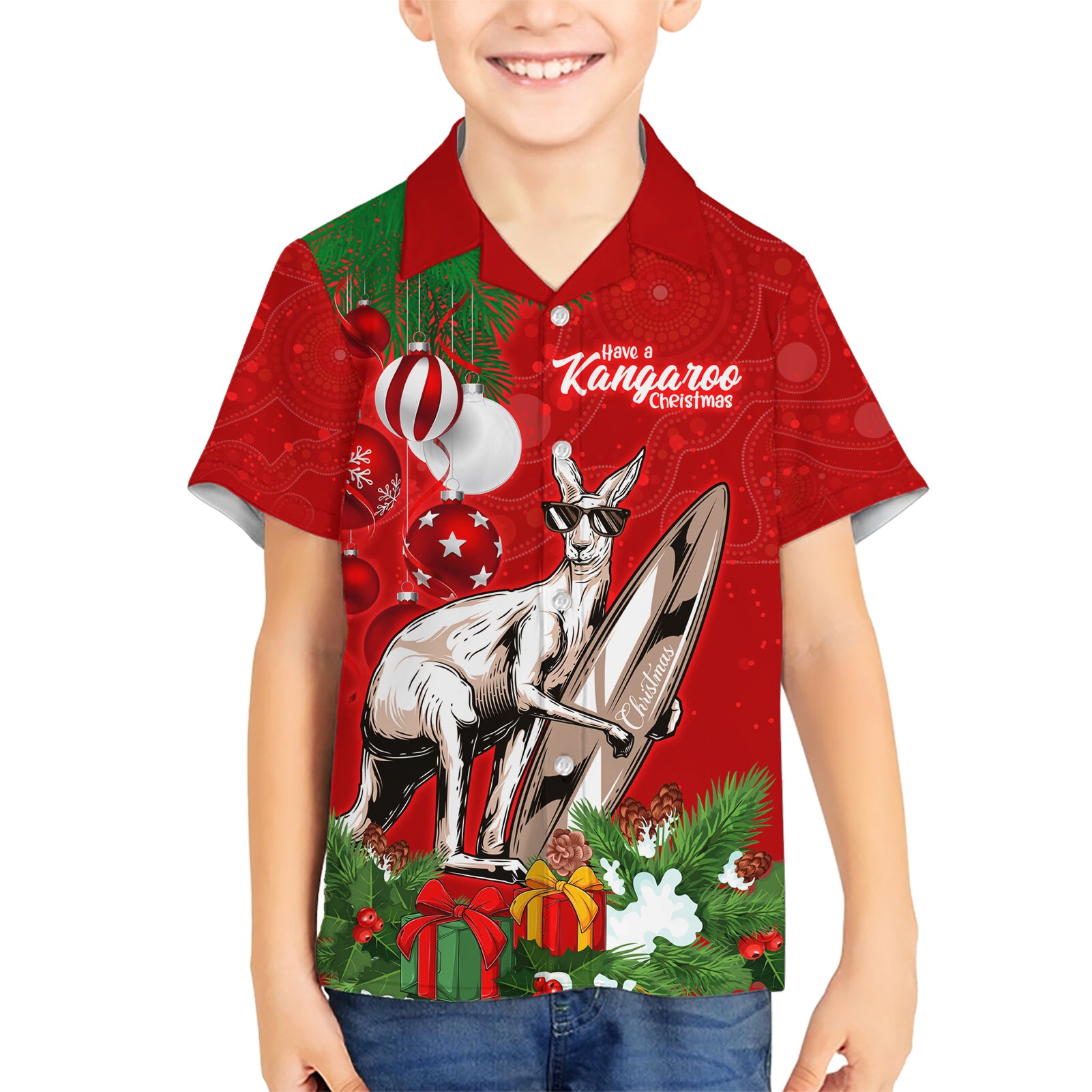 Kangaroo Lover Hawaiian Shirt Australia Merry Christmas Aboriginal - Vibe Hoodie Shop