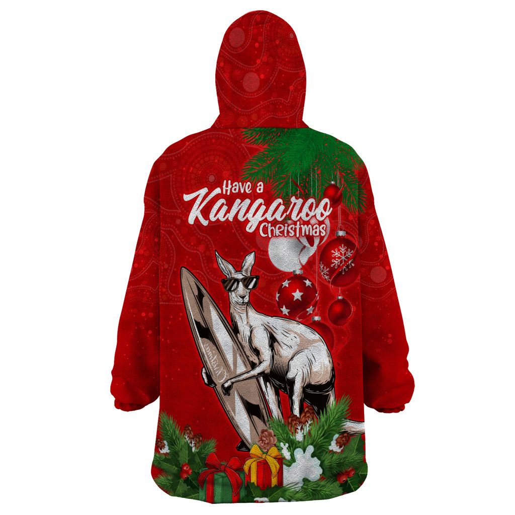 Kangaroo Lover Wearable Blanket Hoodie Australia Merry Christmas Aboriginal - Vibe Hoodie Shop